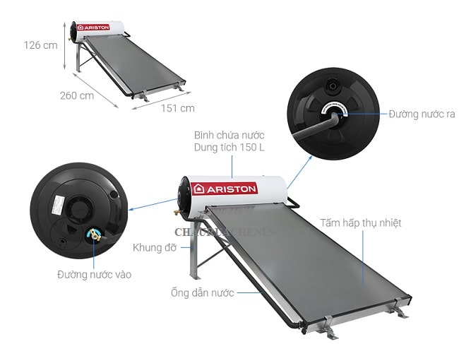 máy nước nóng năng lượng mặt trời tấm phẳng ariston